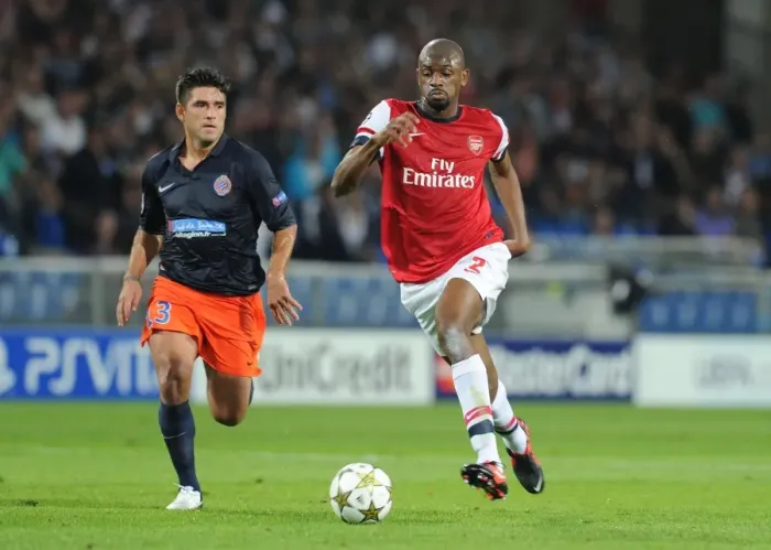 Framed Print : Abou Diaby Outmaneuvers Marco Estrada: Montpellier vs. Arsenal, UEFA Champions League, 2012 Framed Print : Abou Diaby Outmaneuvers Marco Estrada: Montpellier vs. Arsenal, UEFA Champions League, 2012
