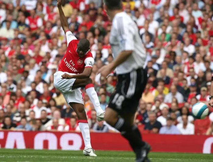 Framed Print : Abou Diaby scores Arsenals 1st goal Framed Print : Abou Diaby scores Arsenals 1st goal