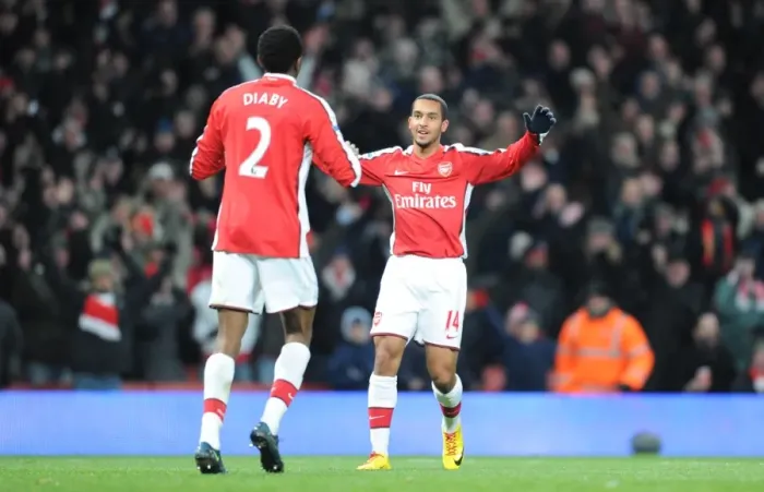 Framed Print : Abou Diaby and Theo Walcott Celebrate Arsenal's 3rd Goal vs. Hull City (3:0) Framed Print : Abou Diaby and Theo Walcott Celebrate Arsenal's 3rd Goal vs. Hull City (3:0)