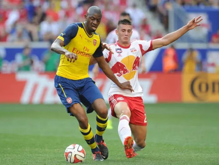 Framed Print : Abou Diaby vs. Matt Miazga: A Pre-Season Battle at Red Bull Arena Framed Print : Abou Diaby vs. Matt Miazga: A Pre-Season Battle at Red Bull Arena