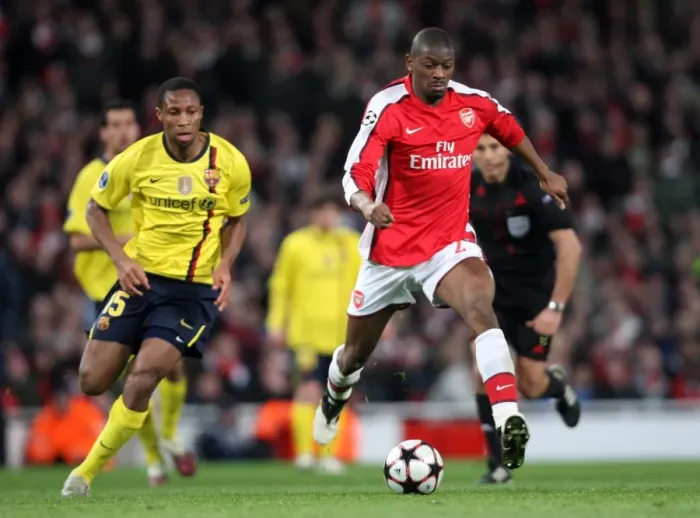 Framed Print : Abou Diaby vs Seydou Keita: A Battle at Emirates - Arsenal 2:2 Barcelona, UEFA Champions League Quarterfinal Framed Print : Abou Diaby vs Seydou Keita: A Battle at Emirates - Arsenal 2:2 Barcelona, UEFA Champions League Quarterfinal