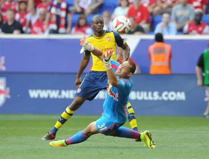 Framed Print : Abou Diaby's Disallowed Goal: Arsenal vs. New York Red Bulls, 2014 Pre-Season Friendly