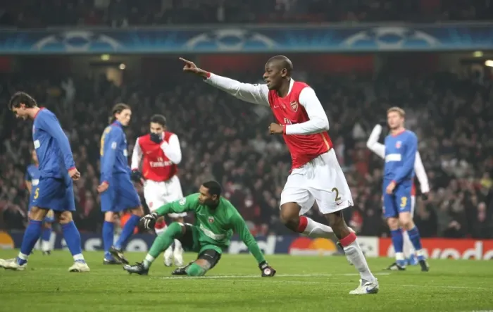 Framed Print : Abu Diaby celebrates scoring the 1st Arsenal goal Framed Print : Abu Diaby celebrates scoring the 1st Arsenal goal