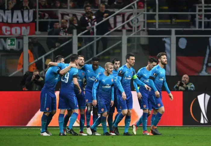 Framed Print : AC Milan v Arsenal - UEFA Europa League Round of 16; First Leg