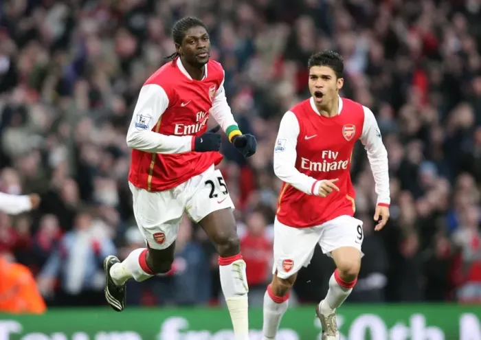 Framed Print : Adebayor and Eduardo: Unforgettable Moment as Arsenal Scores Three against Newcastle in FA Cup Framed Print : Adebayor and Eduardo: Unforgettable Moment as Arsenal Scores Three against Newcastle in FA Cup
