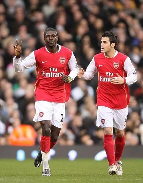 Adebayor and Fabregas: Celebrating Arsenal's First Goal Against Fulham (19 / 1 / 2008)