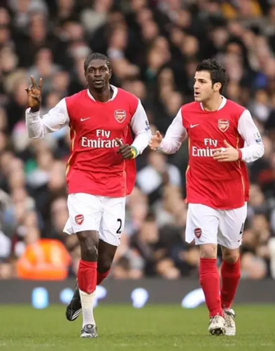 : Adebayor and Fabregas: Celebrating Arsenal's First Goal Against Fulham (19 / 1 / 2008) : Adebayor and Fabregas: Celebrating Arsenal's First Goal Against Fulham (19 / 1 / 2008)