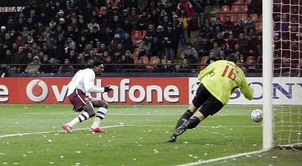 Adebayor Scores Arsenal's Second Goal vs. AC Milan in UEFA Champions League