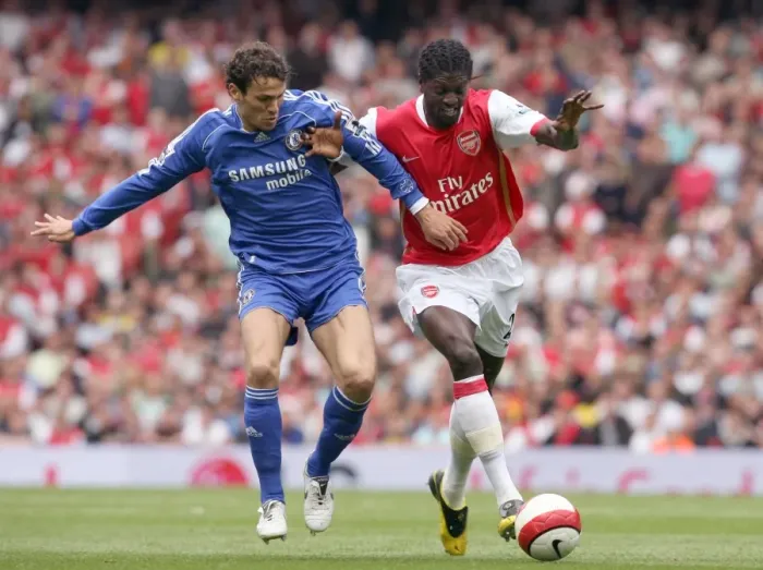 Framed Print : Adebayor vs. Boulahrouz: The Intense Rivalry - Arsenal vs. Chelsea, 1:1 Stalemate, FA Premiership, Emirates Stadium, May 6, 2007 Framed Print : Adebayor vs. Boulahrouz: The Intense Rivalry - Arsenal vs. Chelsea, 1:1 Stalemate, FA Premiership, Emirates Stadium, May 6, 2007
