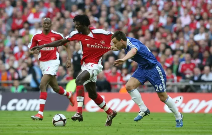 Framed Print : Adebayor vs. Terry: Arsenal's Heartbreak at the FA Cup Semi-Final against Chelsea, 18 / 4 / 2009 Framed Print : Adebayor vs. Terry: Arsenal's Heartbreak at the FA Cup Semi-Final against Chelsea, 18 / 4 / 2009