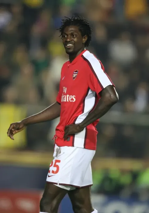 Framed Print : Adebayor's Battle: 1-1 Stalemate against Villarreal in Champions League Quarterfinals