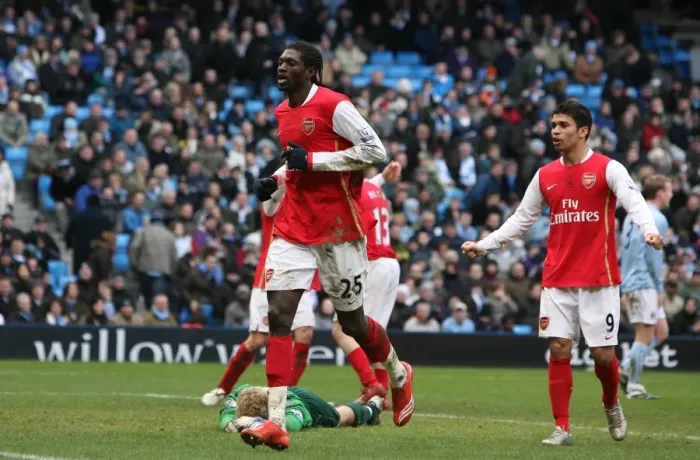 Framed Print : Adebayor's Brace: Arsenal's Dominance Over Manchester City, 3-1 Framed Print : Adebayor's Brace: Arsenal's Dominance Over Manchester City, 3-1