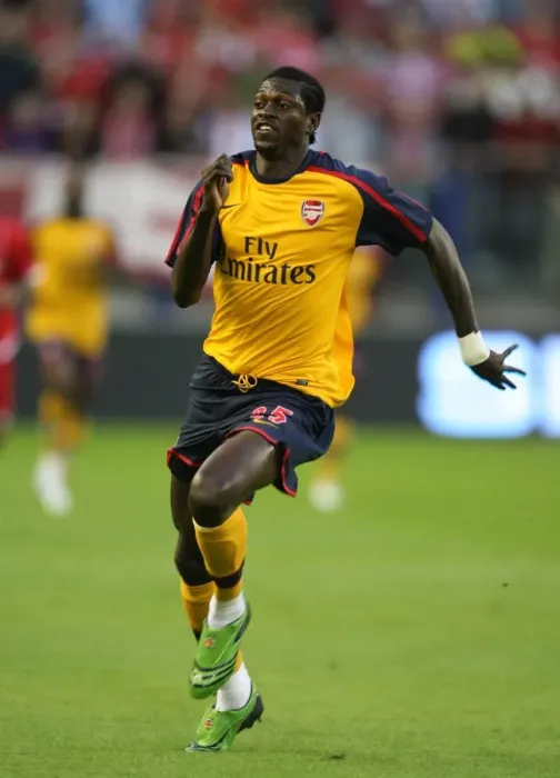 Framed Print : Adebayor's Brilliance: Arsenal's 2-0 Champions League Triumph Over FC Twente