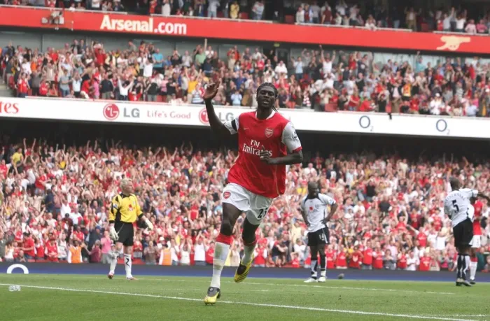 Framed Print : Adebayor's Brilliant Brace: Arsenal's Triumph Over Fulham (April 29, 2007) Framed Print : Adebayor's Brilliant Brace: Arsenal's Triumph Over Fulham (April 29, 2007)