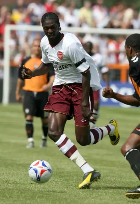Framed Print : Adebayor's Brilliant Debut: Arsenal Crush Barnet 2-0 in Pre-Season Friendly Framed Print : Adebayor's Brilliant Debut: Arsenal Crush Barnet 2-0 in Pre-Season Friendly