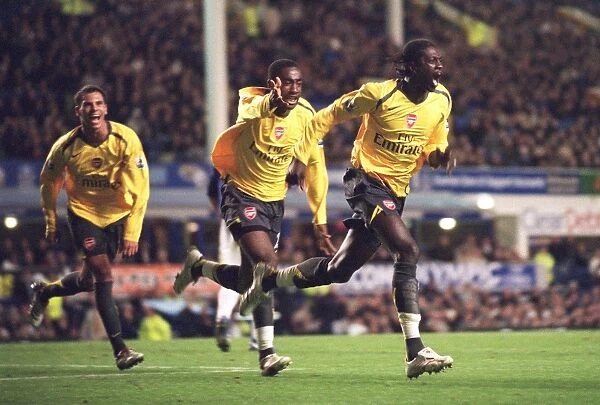 Adebayor's Celebration: Arsenal's Winning Goal vs. Everton (0:1), Carling Cup 4th Round, 2006 - Djourou and Aliadiere Join In