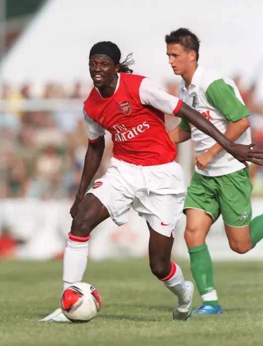Framed Print : Adebayor's Dominance: Arsenal's 1:8 Pre-Season Victory over Schwadorf (July 2006) Framed Print : Adebayor's Dominance: Arsenal's 1:8 Pre-Season Victory over Schwadorf (July 2006)