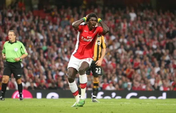 Framed Print : Adebayor's Heartbreaking Goal: Arsenal 1-2 Hull City, 2008