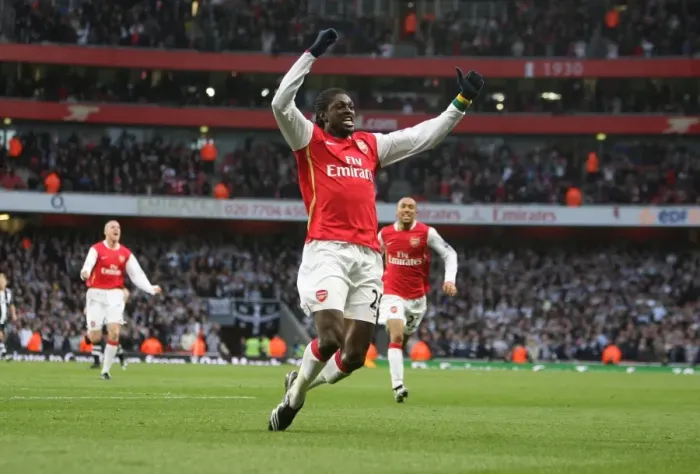 Framed Print : Adebayor's Historic Debut: Arsenal's 3-0 FA Cup Victory Over Newcastle