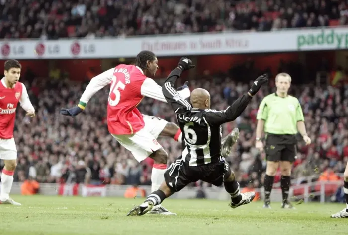 Framed Print : Adebayor's Intense FA Cup Debut Goal: Arsenal 3-0 Newcastle (vs Cacapa) Framed Print : Adebayor's Intense FA Cup Debut Goal: Arsenal 3-0 Newcastle (vs Cacapa)