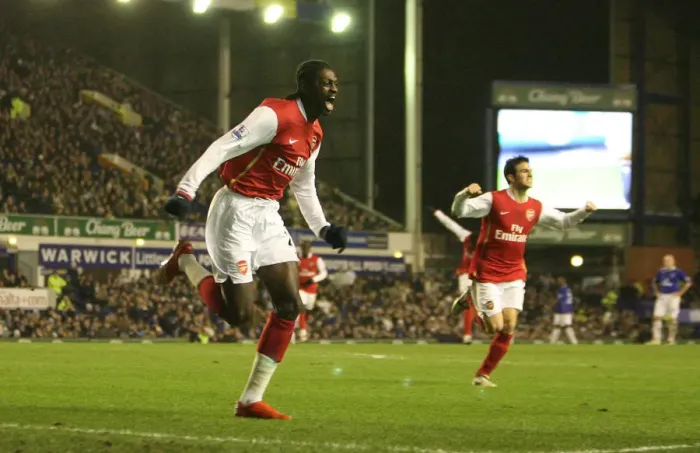 Framed Print : Adebayor's Triumph: Arsenal's Thrilling 3-1 Victory Over Everton in the Premier League (December 2007)