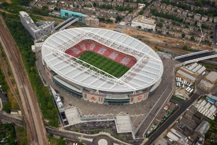 Framed Print : Aerial Triumph: Arsenal's Victory over Ajax in Bergkamp's Testimonial (2006) - Emirates Stadium