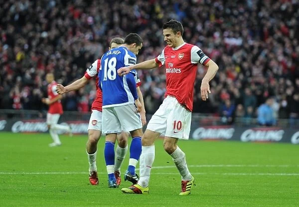 Agonizing Injury: Robin van Persie's Goal in Arsenal's 1-2 Defeat to Birmingham City at Wembley, 2011