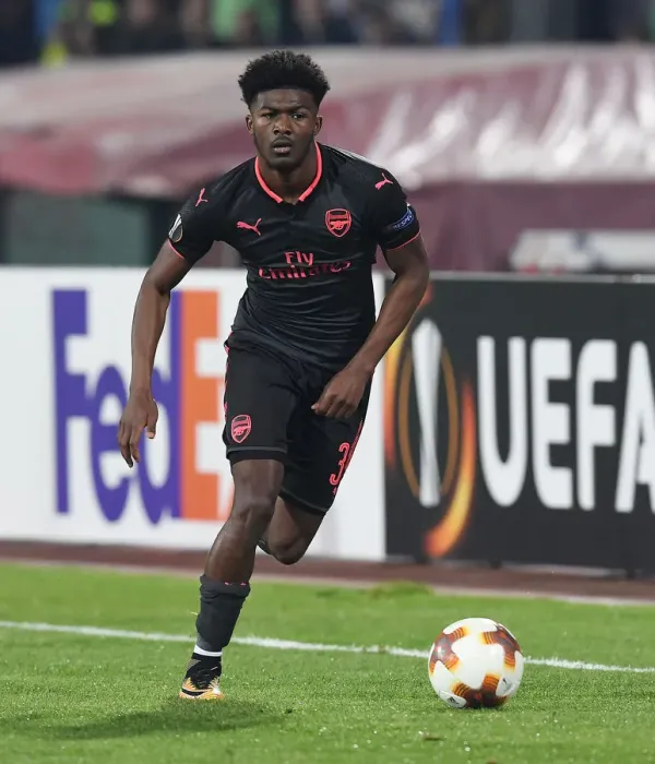 Framed Print : Ainsley Maitland-Niles in Action for Arsenal against Red Star Belgrade, UEFA Europa League 2017-18