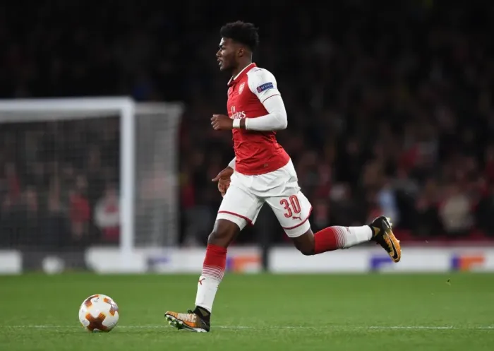 Framed Print : Ainsley Maitland-Niles in Action: Arsenal vs. 1. FC Koeln, Europa League 2017-18