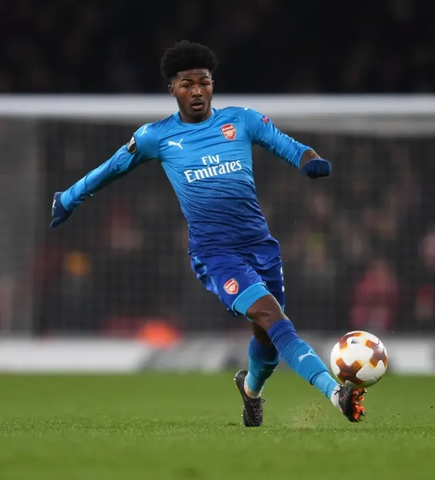 Framed Print : Ainsley Maitland-Niles in Action for Arsenal vs Östersunds FK, UEFA Europa League 2017-18