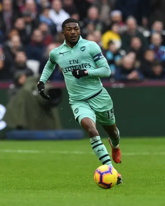Framed Print : Ainsley Maitland-Niles in Action: West Ham United vs. Arsenal FC, Premier League 2018-19