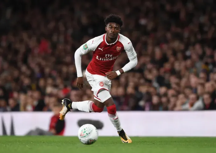 Framed Print : Ainsley Maitland-Niles (Arsenal). Arsenal 1: 0 Doncaster. The Carabao Cup. 3rd Round
