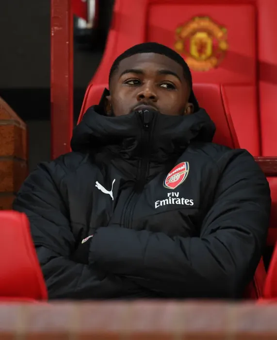 Framed Print : Ainsley Maitland-Niles: Arsenal Sub before Manchester United Clash (2018-19) Framed Print : Ainsley Maitland-Niles: Arsenal Sub before Manchester United Clash (2018-19)