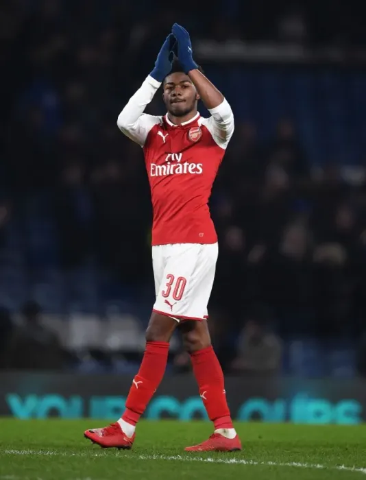 Framed Print : Ainsley Maitland-Niles: Arsenal's Determined Midfielder in Carabao Cup Semi-Final Clash Against Chelsea