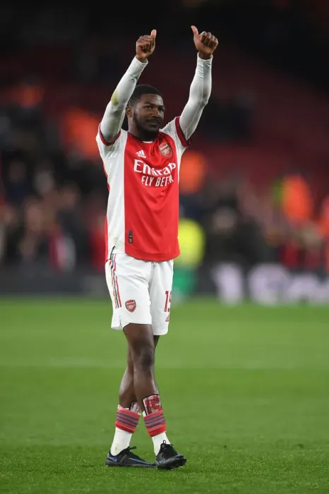 Framed Print : Ainsley Maitland-Niles: Exultant Reaction After Arsenal's Triumph Over Aston Villa (2021-22) Framed Print : Ainsley Maitland-Niles: Exultant Reaction After Arsenal's Triumph Over Aston Villa (2021-22)