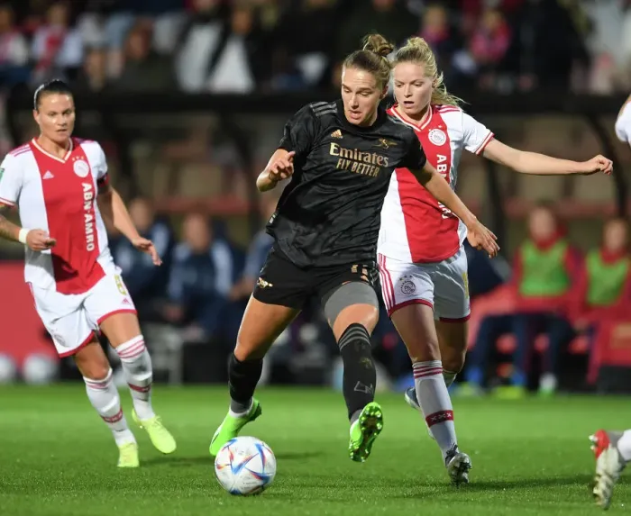 Framed Print : Ajax Women vs. Arsenal Women: Vivianne Miedema in Action - UEFA Women's Champions League Qualifier Framed Print : Ajax Women vs. Arsenal Women: Vivianne Miedema in Action - UEFA Women's Champions League Qualifier