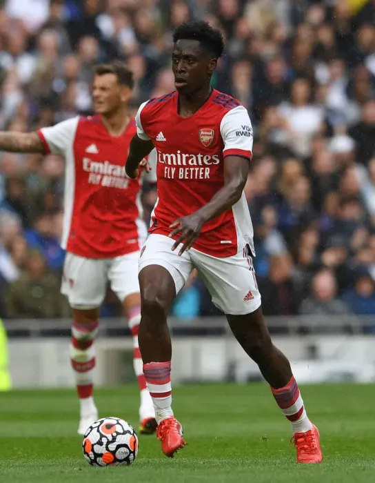 Framed Print : Albert Sambi Lokonga's Focus: Tottenham Hotspur vs. Arsenal Clash in The Mind Series, Premier League 2021-22