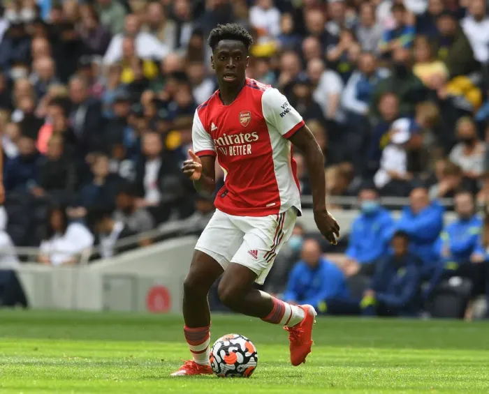 Framed Print : Albert Sambi Lokonga's Unwavering Focus Amidst the Intense Arsenal-Tottenham Rivalry Framed Print : Albert Sambi Lokonga's Unwavering Focus Amidst the Intense Arsenal-Tottenham Rivalry