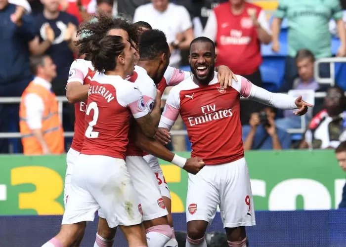 Framed Print : Alenxandre Lacazette's Brace: Arsenal's Victory over Cardiff City (2018-19) Framed Print : Alenxandre Lacazette's Brace: Arsenal's Victory over Cardiff City (2018-19)