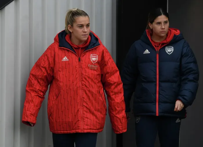 Framed Print : Alessia Russo and Kyra Cooney-Cross of Arsenal Preparing for Kick-off against Watford Women, Women's FA Cup Fourth Round Framed Print : Alessia Russo and Kyra Cooney-Cross of Arsenal Preparing for Kick-off against Watford Women, Women's FA Cup Fourth Round