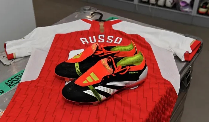 Framed Print : Alessia Russo Unveils New Adidas Boots Ahead of Arsenal Women's Match against Everton (2023-24) Framed Print : Alessia Russo Unveils New Adidas Boots Ahead of Arsenal Women's Match against Everton (2023-24)