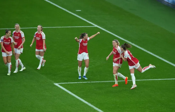 Framed Print : Alessia Russo's Dramatic Hat-trick: Arsenal Women Secure Super League Title Over Chelsea Framed Print : Alessia Russo's Dramatic Hat-trick: Arsenal Women Secure Super League Title Over Chelsea