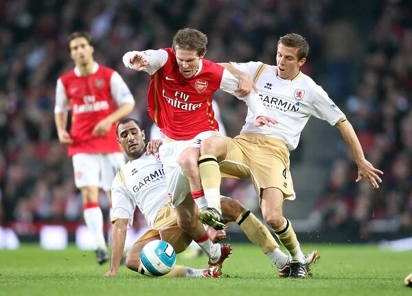 Alex Hleb (Arsenal) Mohamed Shawky and Gary O'Neil (Boro)