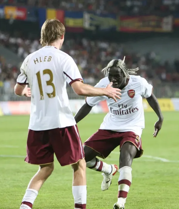 Framed Print : Alex Hleb and Bacary Sagna: Celebrating Arsenal's 2nd Goal in Champions League Qualifier vs. Sparta Prague (15 / 8 / 2007) Framed Print : Alex Hleb and Bacary Sagna: Celebrating Arsenal's 2nd Goal in Champions League Qualifier vs. Sparta Prague (15 / 8 / 2007)
