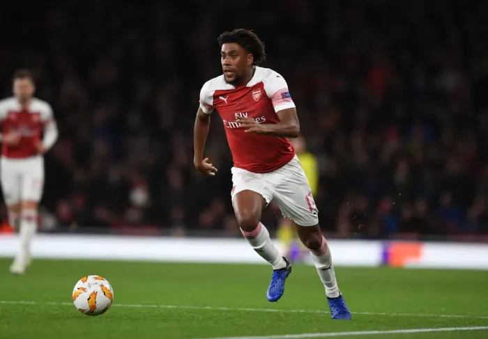 Framed Print : Alex Iwobi in Action for Arsenal against Sporting CP - UEFA Europa League 2018-19