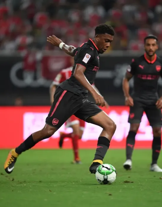 Framed Print : Alex Iwobi in Action: Arsenal vs. Bayern Munich, 2017 Pre-Season Friendly in Shanghai