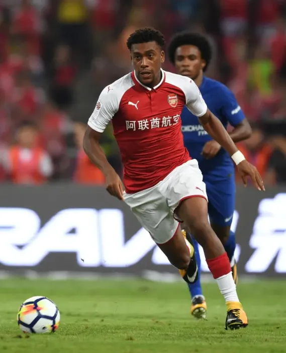 Framed Print : Alex Iwobi in Action: Arsenal vs. Chelsea, Pre-Season 2017-18, Beijing