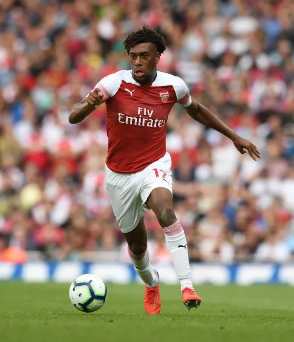 Framed Print : Alex Iwobi in Action: Arsenal vs. West Ham United, Premier League 2018-19