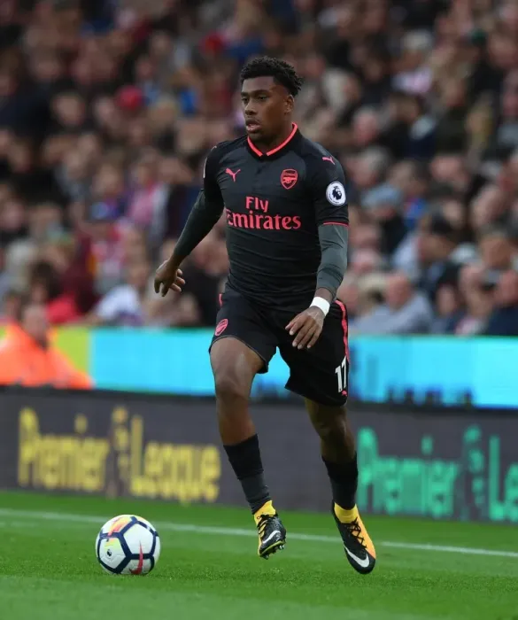 Framed Print : Alex Iwobi (Arsenal). Stoke City 1: 0 Arsenal. Premier League. Bet365 Stadium, Stoke Framed Print : Alex Iwobi (Arsenal). Stoke City 1: 0 Arsenal. Premier League. Bet365 Stadium, Stoke