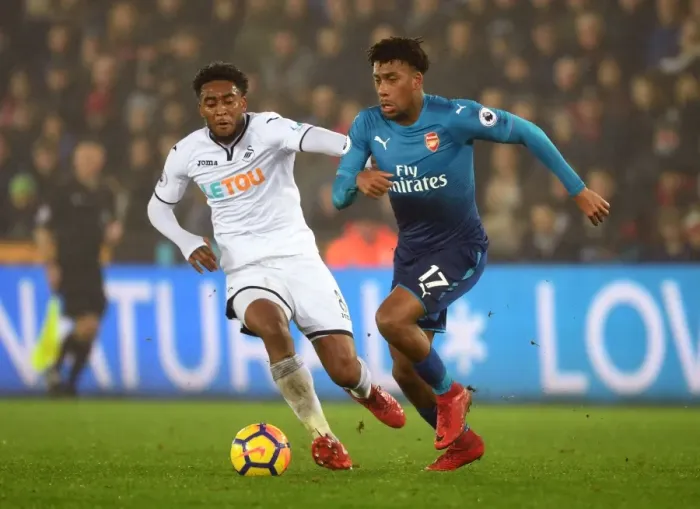 Framed Print : Alex Iwobi Outsmarts Leroy Fer: A Premier League Moment of Skill and Agility (Swansea vs. Arsenal, 2018) Framed Print : Alex Iwobi Outsmarts Leroy Fer: A Premier League Moment of Skill and Agility (Swansea vs. Arsenal, 2018)